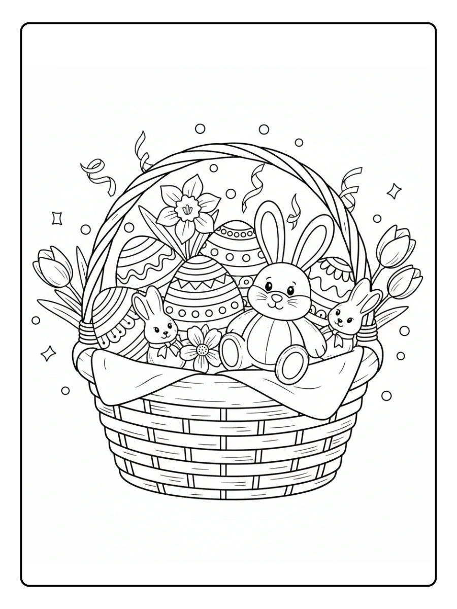 Easter Coloring Pages – Easter Basket