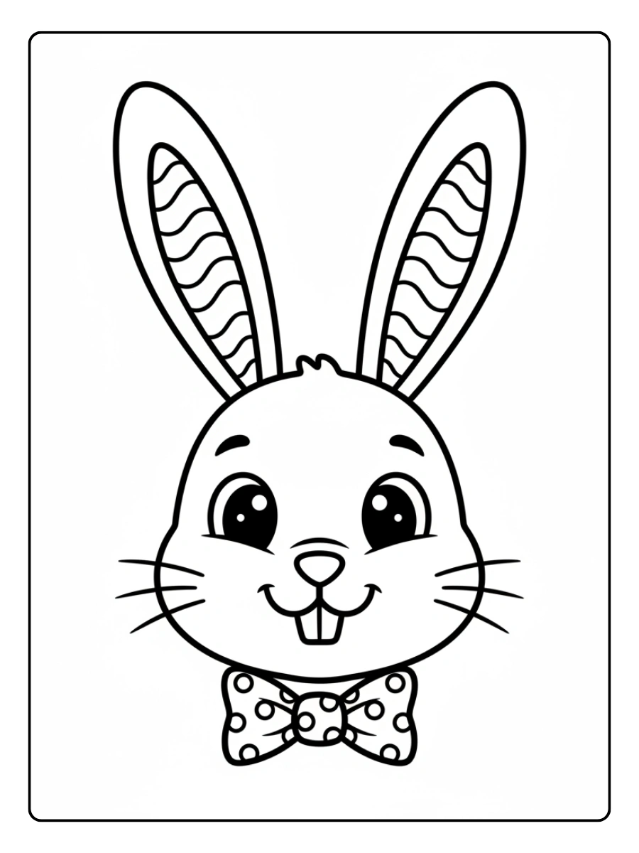 Easter Coloring Pages – Easter Bunny Face