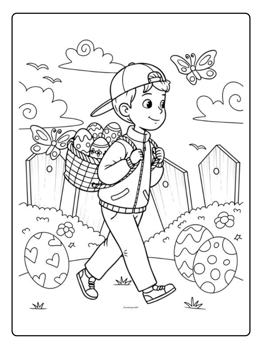 Easter Egg Hunt Coloring Pages (2)