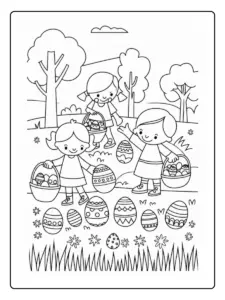 Easter Egg Hunt Coloring Pages (3)