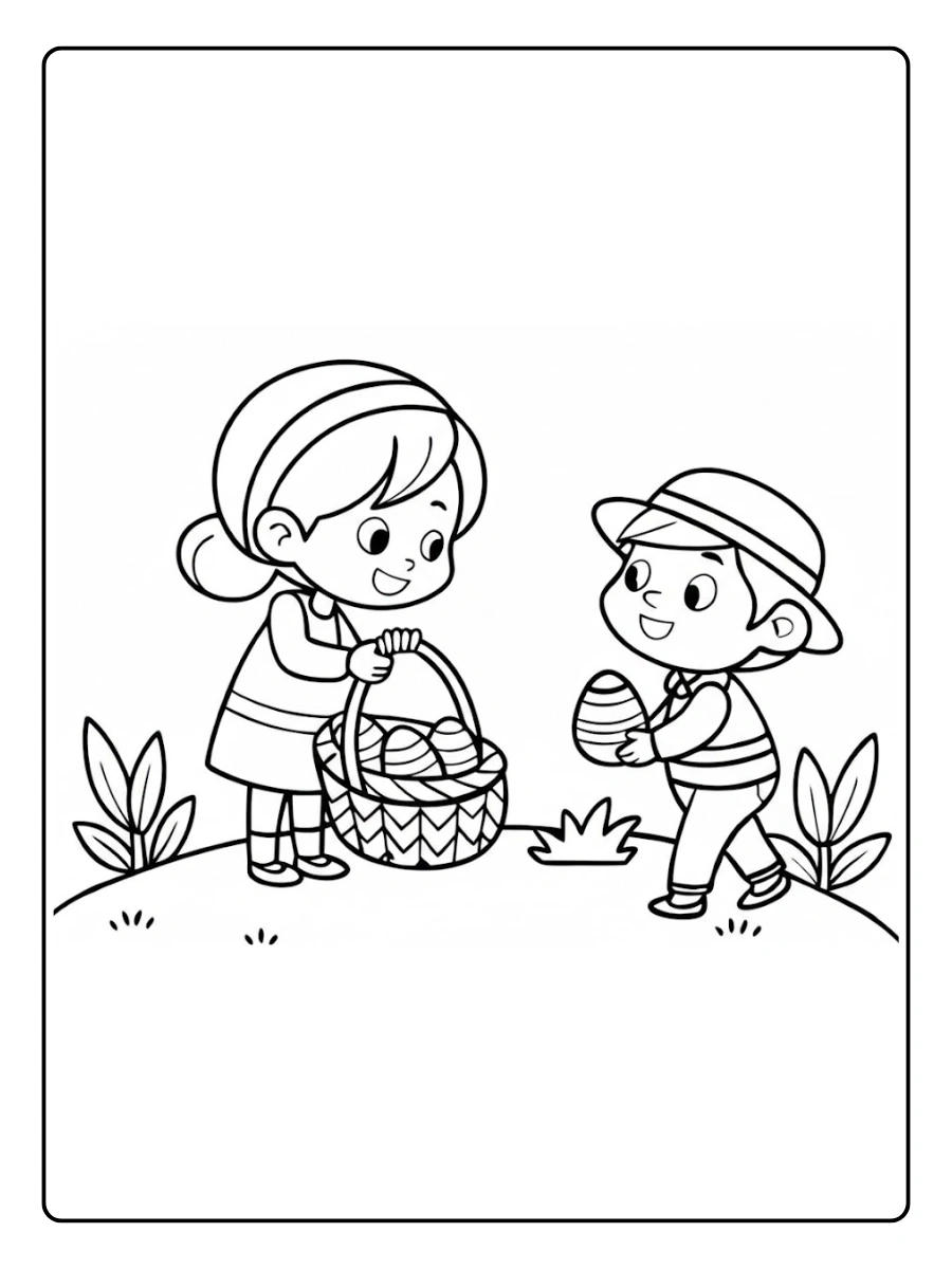 Easter Egg Hunt Coloring Pages (7)