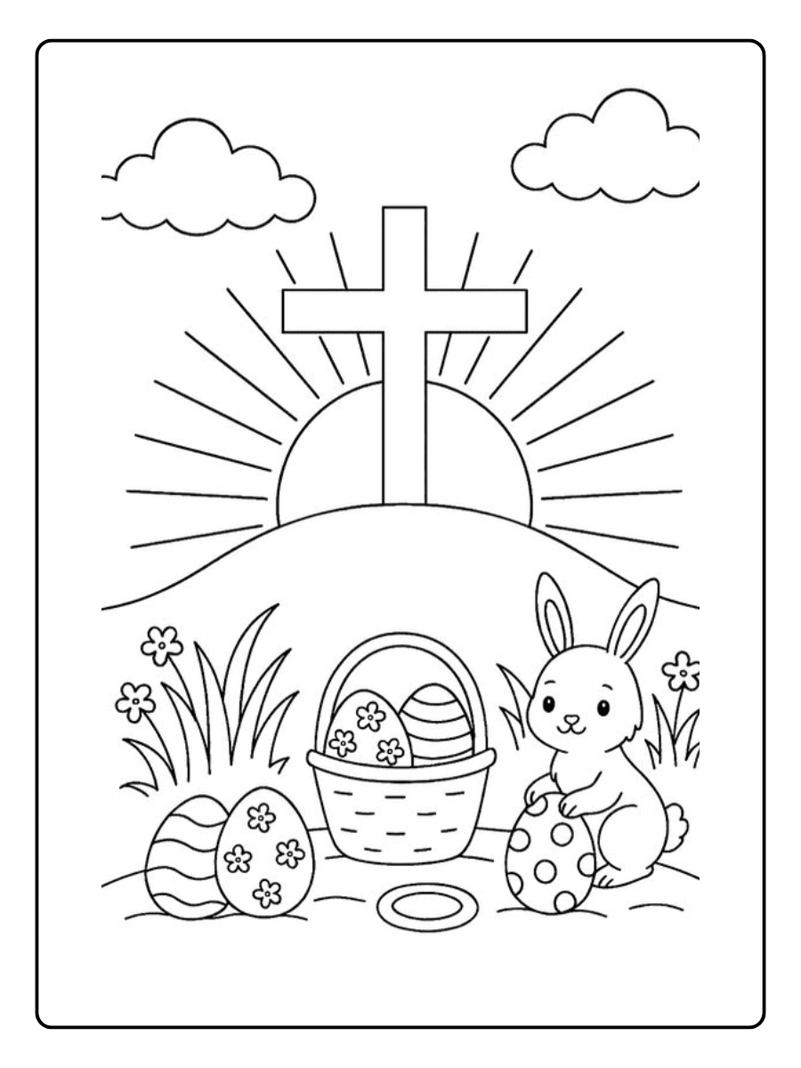 Easter Symbols Coloring Pages (1)