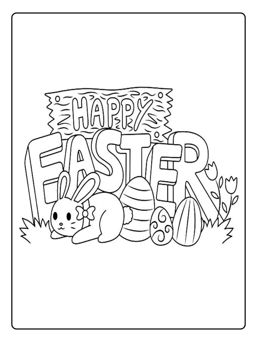 Easter Symbols Coloring Pages (4)