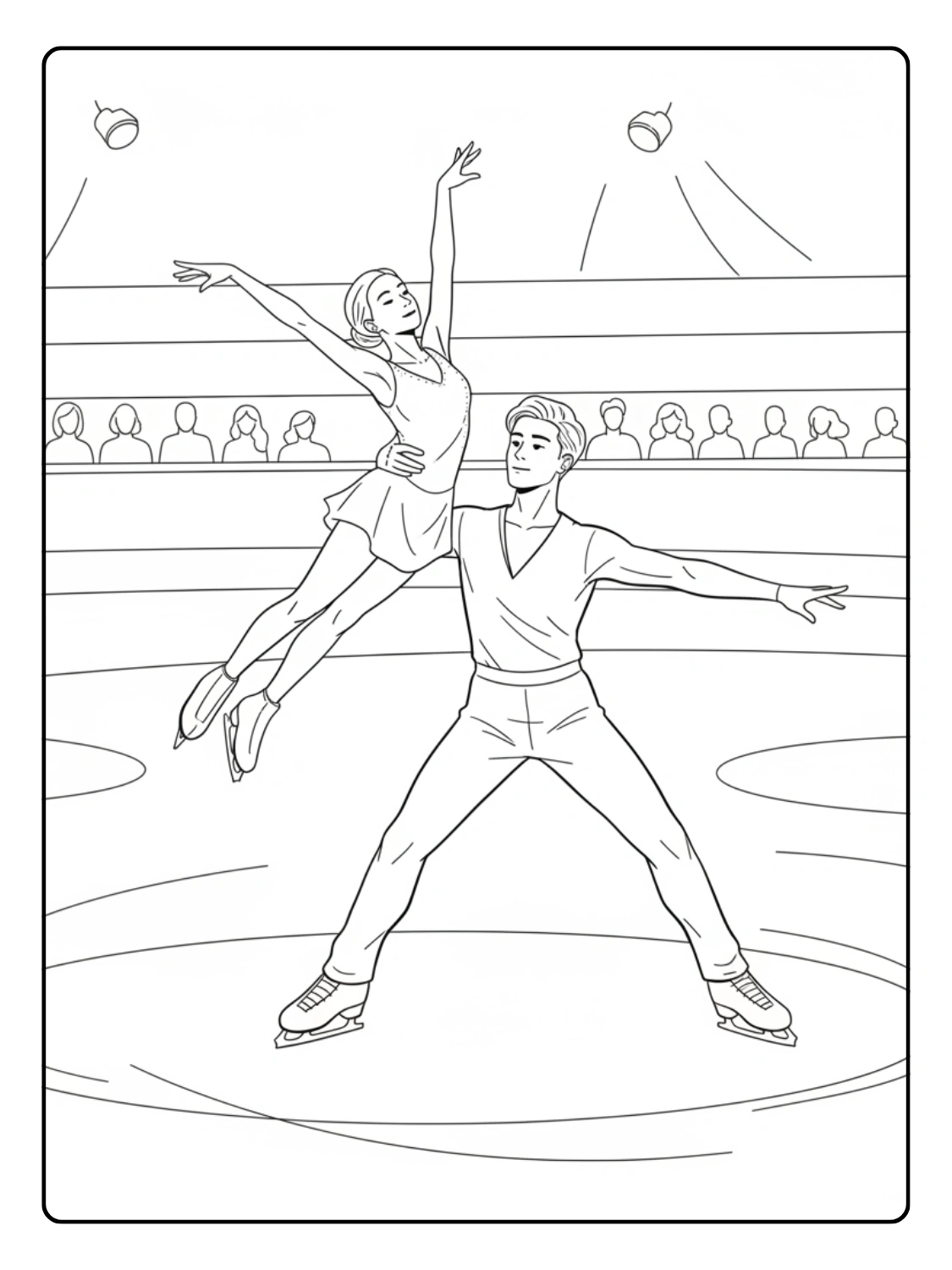 Figure Skating Performance Coloring Page
