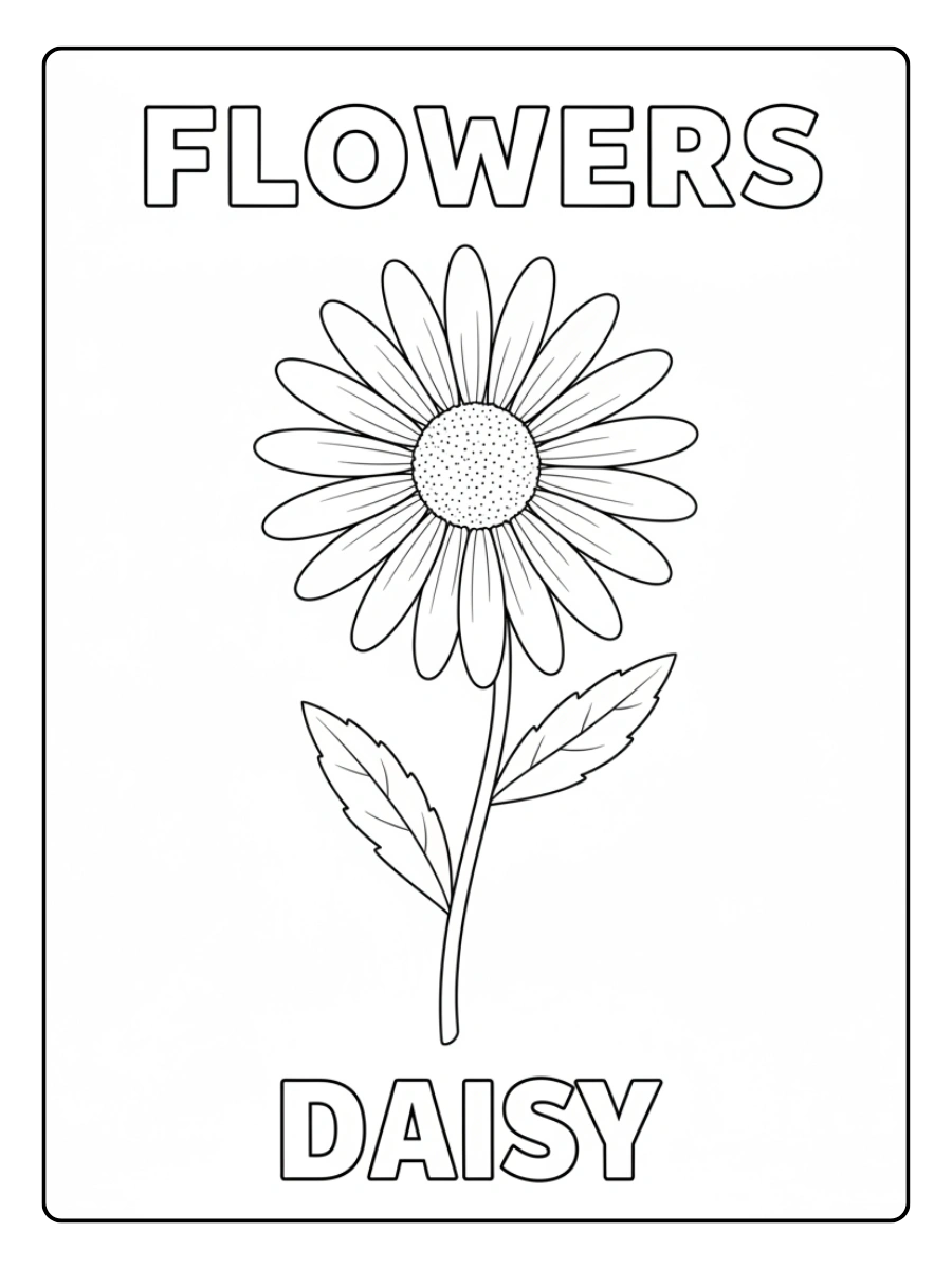 Flowers Coloring Pages – Daisy