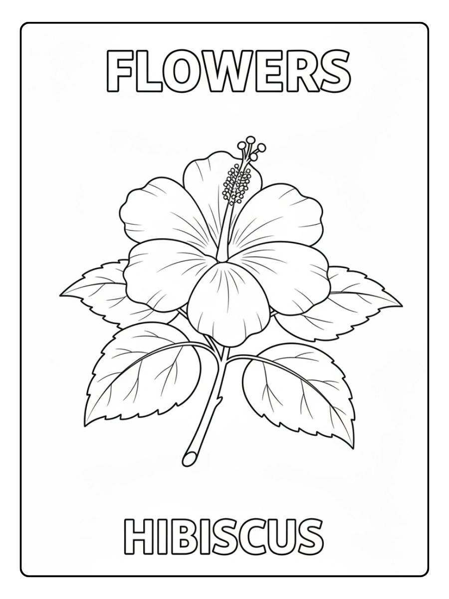 Flowers Coloring Pages – Hibiscus