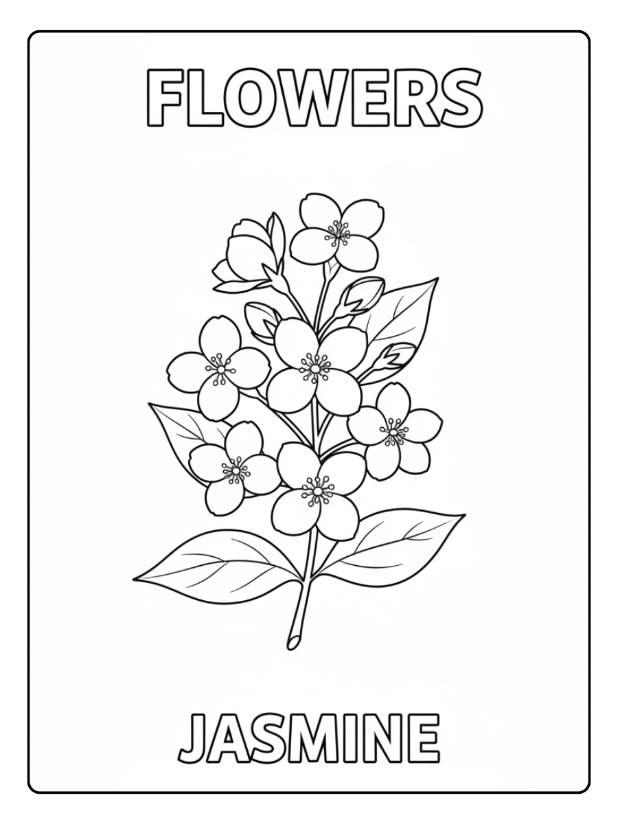 Flowers Coloring Pages – Jasmine