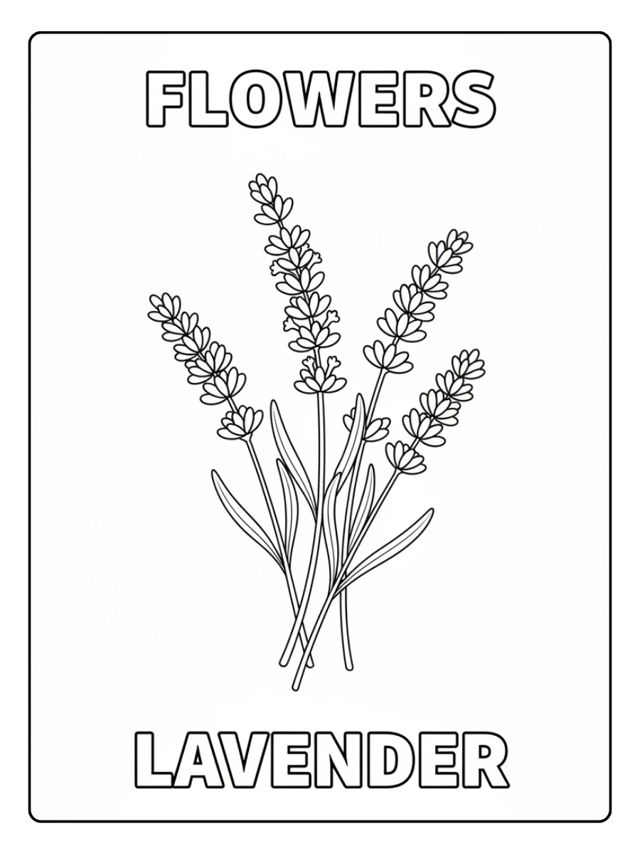 Flowers Coloring Pages – Lavender