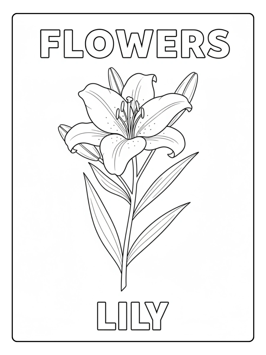 Flowers Coloring Pages – Lily
