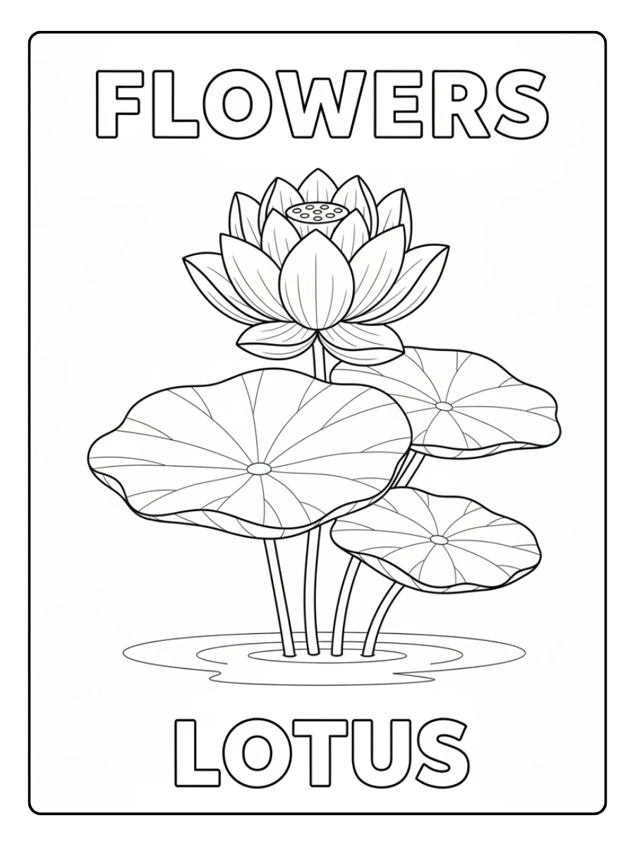 Flowers Coloring Pages – Lotus
