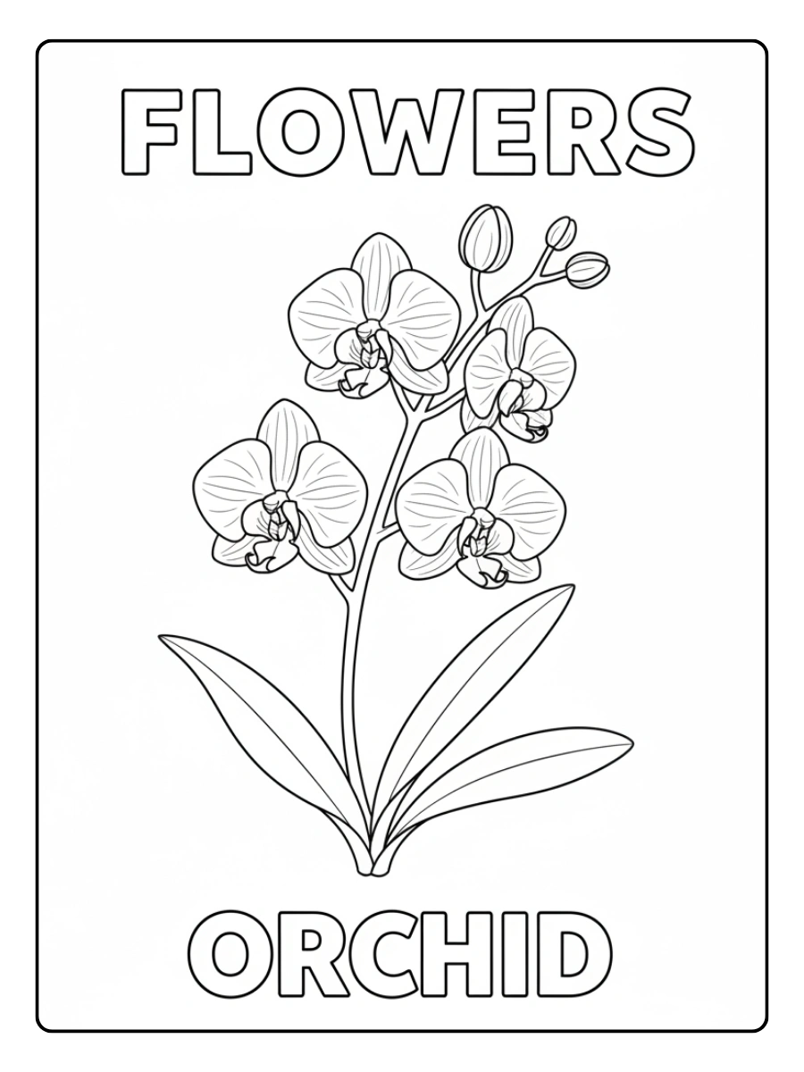 Flowers Coloring Pages – Orchid