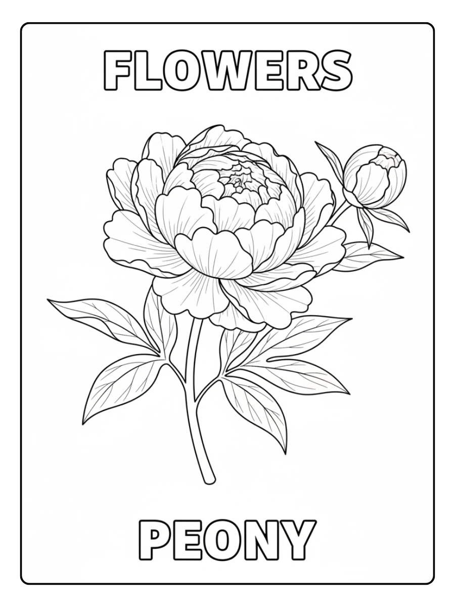 Flowers Coloring Pages – Peony