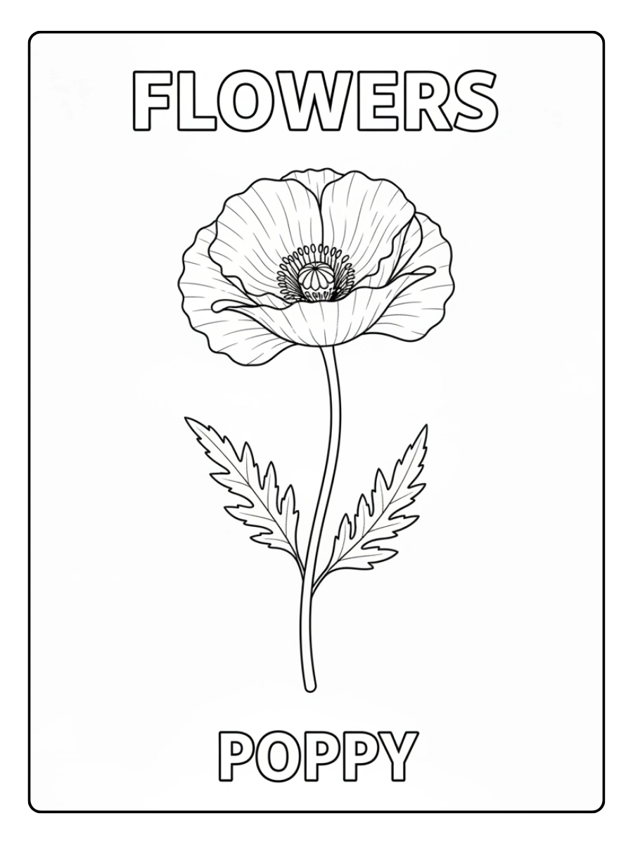 Flowers Coloring Pages – Poppy
