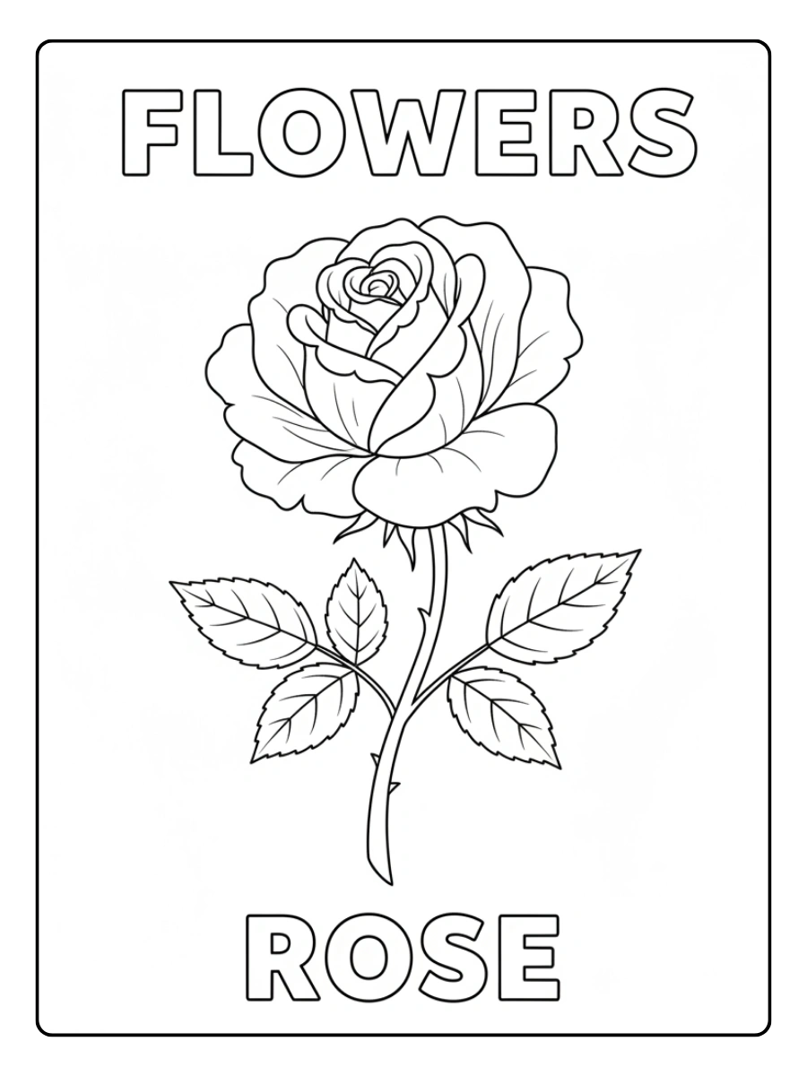 Flowers Coloring Pages – Rose
