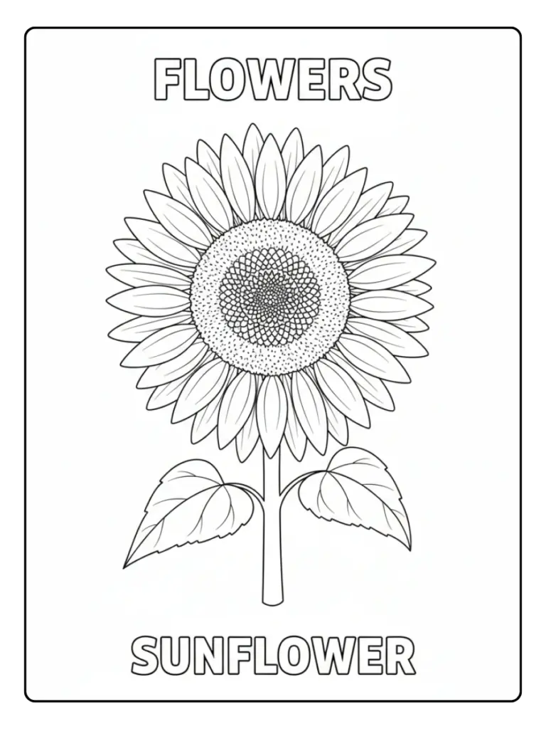 Flowers Coloring Pages – Sunflower