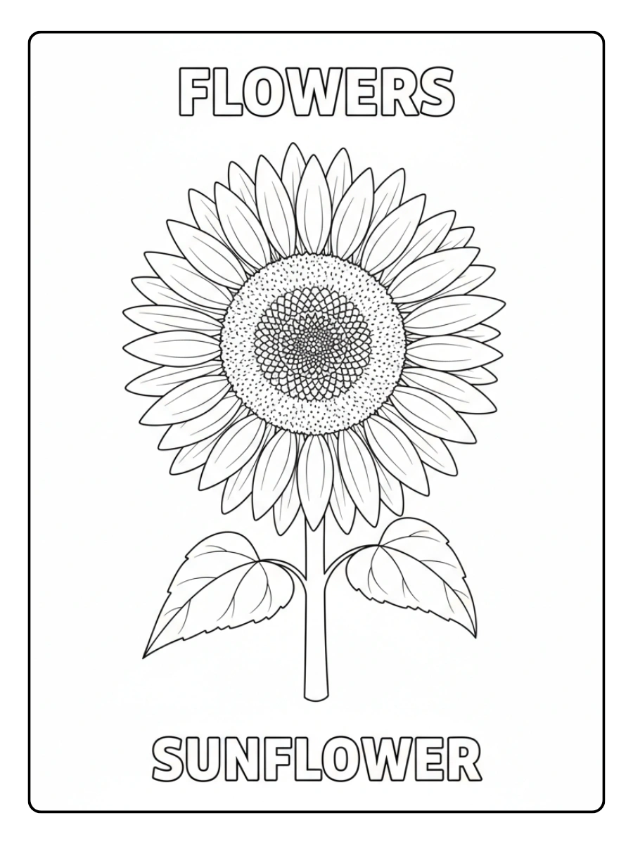 Flowers Coloring Pages – Sunflower