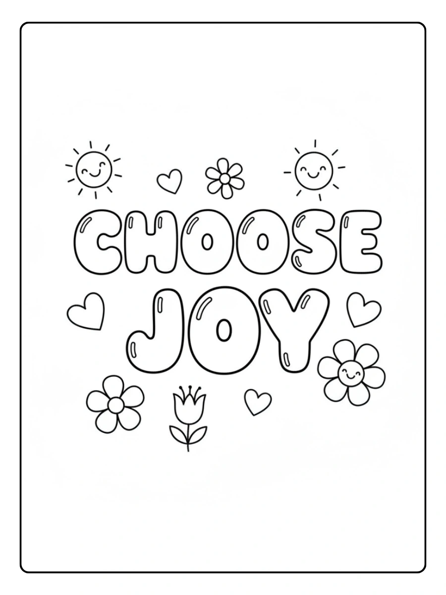 Inspirational Quotes Coloring Pages – Choose Joy