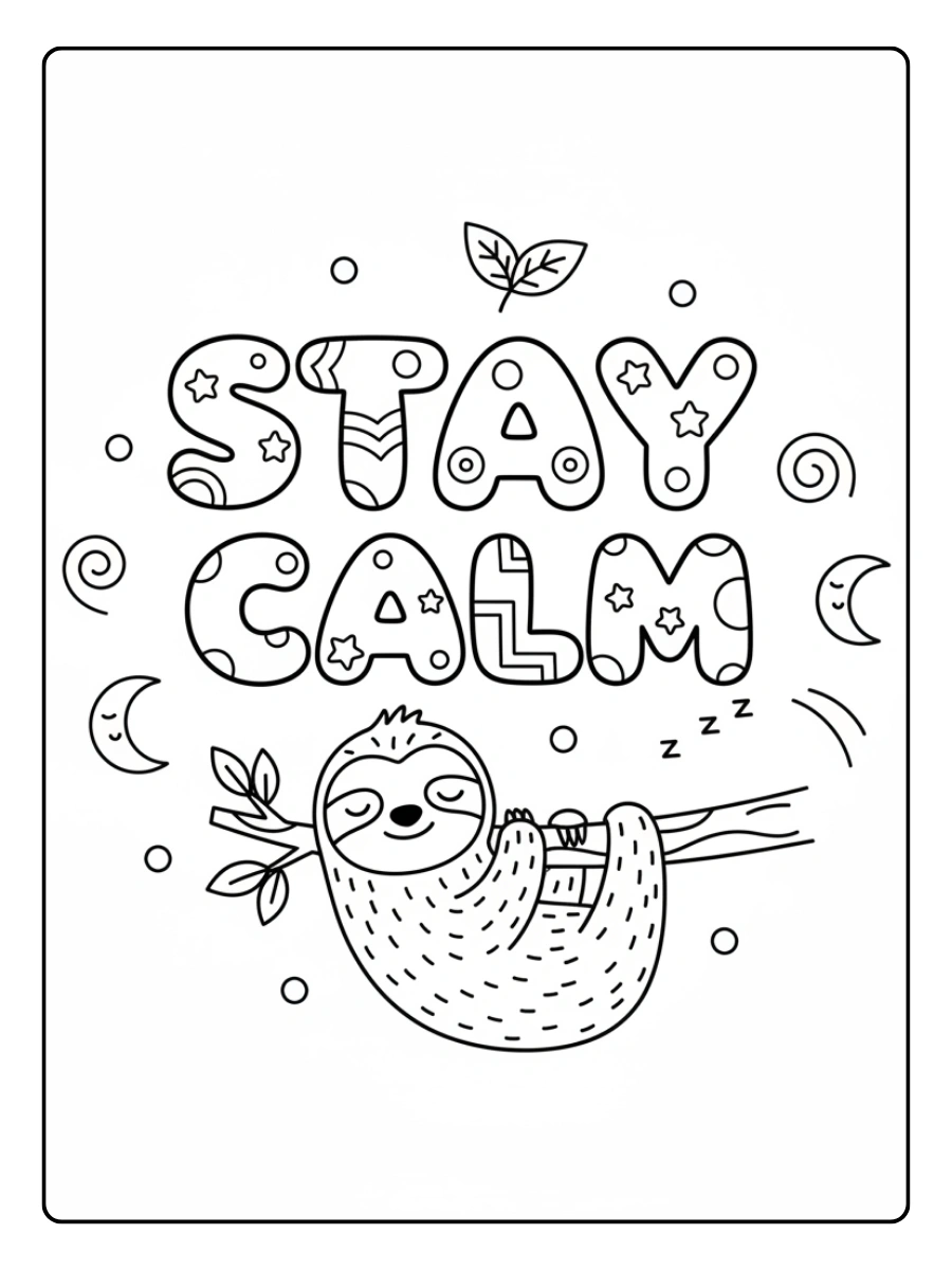 Inspirational Quotes Coloring Pages – Stay Calm