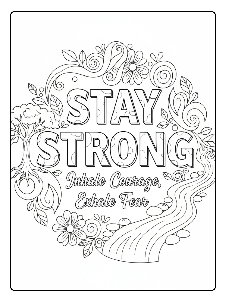 Inspirational Quotes Coloring Pages – Stay Strong