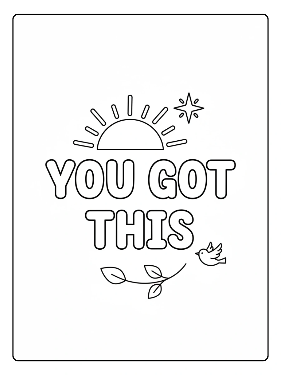 Inspirational Quotes Coloring Pages – You Got This