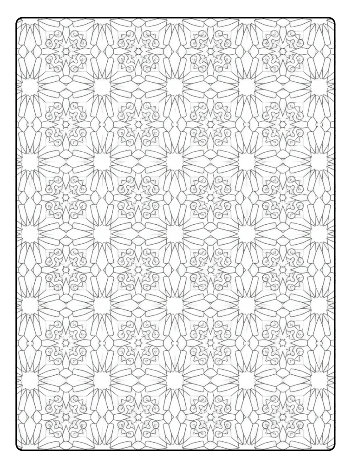Islamic Star and Moon Pattern Coloring Page