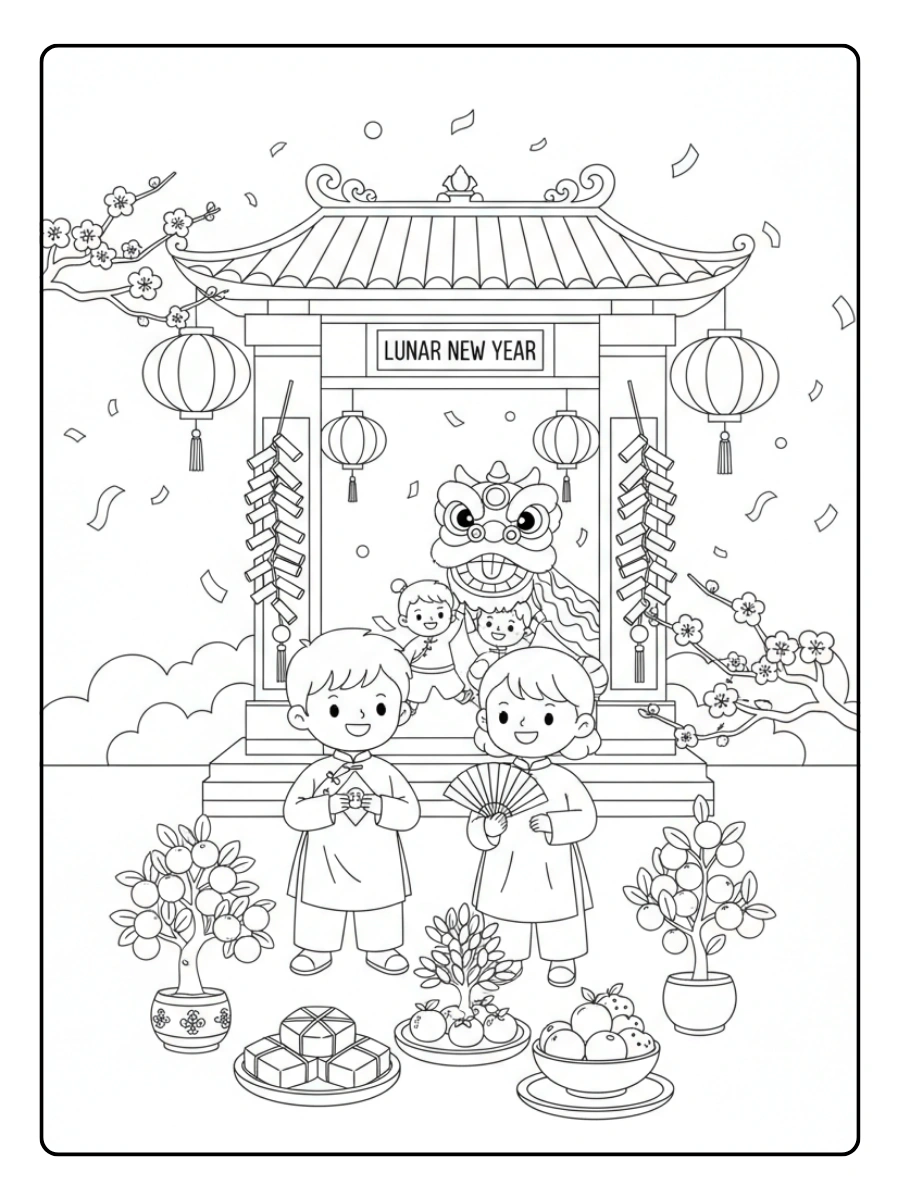 Lunar New Year Coloring Pages
