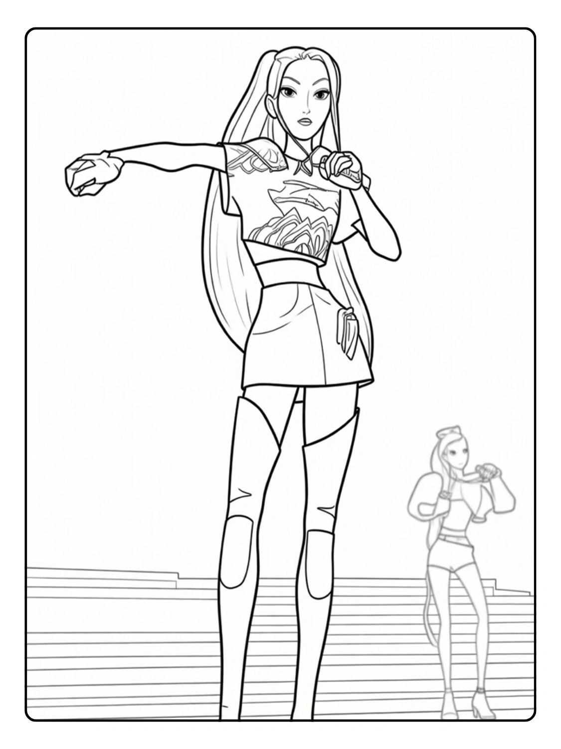 Mira Coloring Pages KPop Demon Hunters (10)