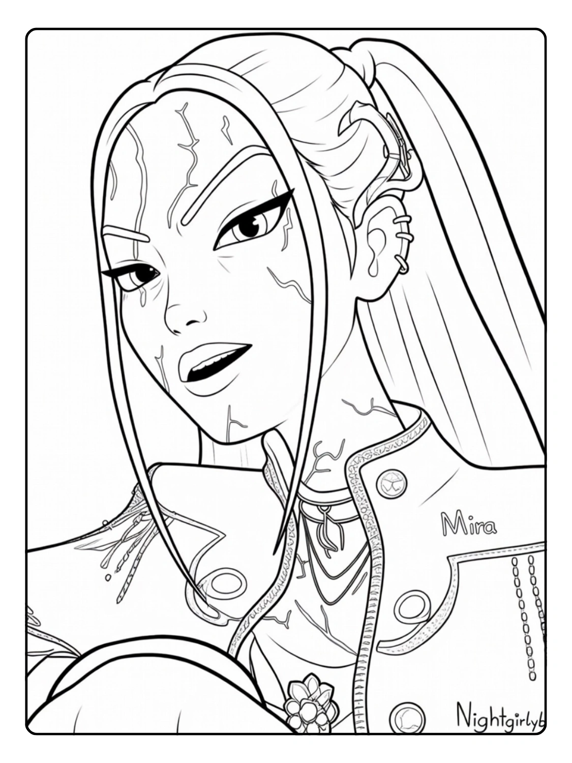 Mira Coloring Pages KPop Demon Hunters (12)