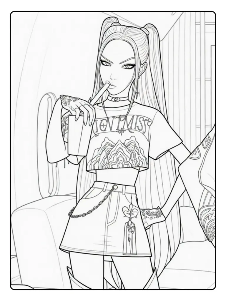 Mira Coloring Pages KPop Demon Hunters (4)