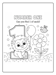 Number Coloring Pages – Numbers with Dots