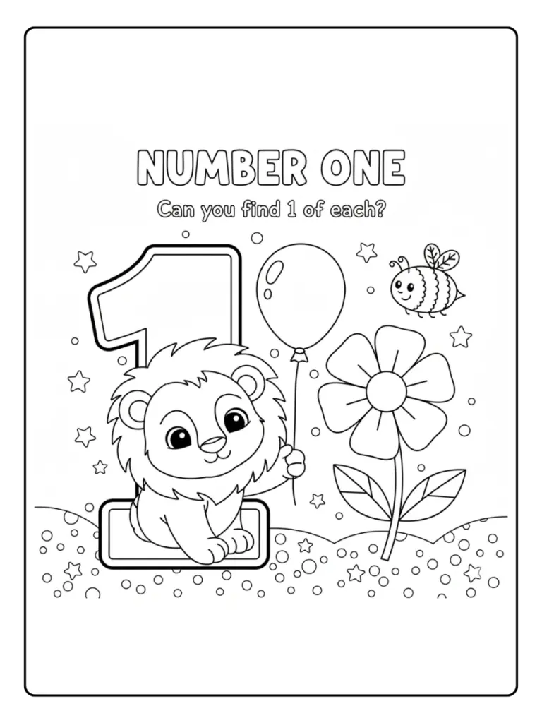Number Coloring Pages – Numbers with Dots