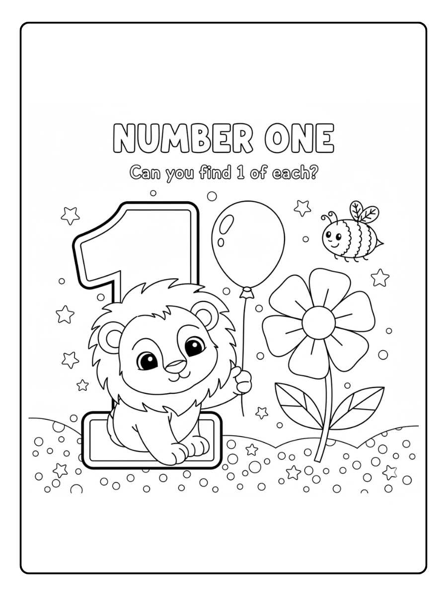 Number Coloring Pages – Numbers with Dots
