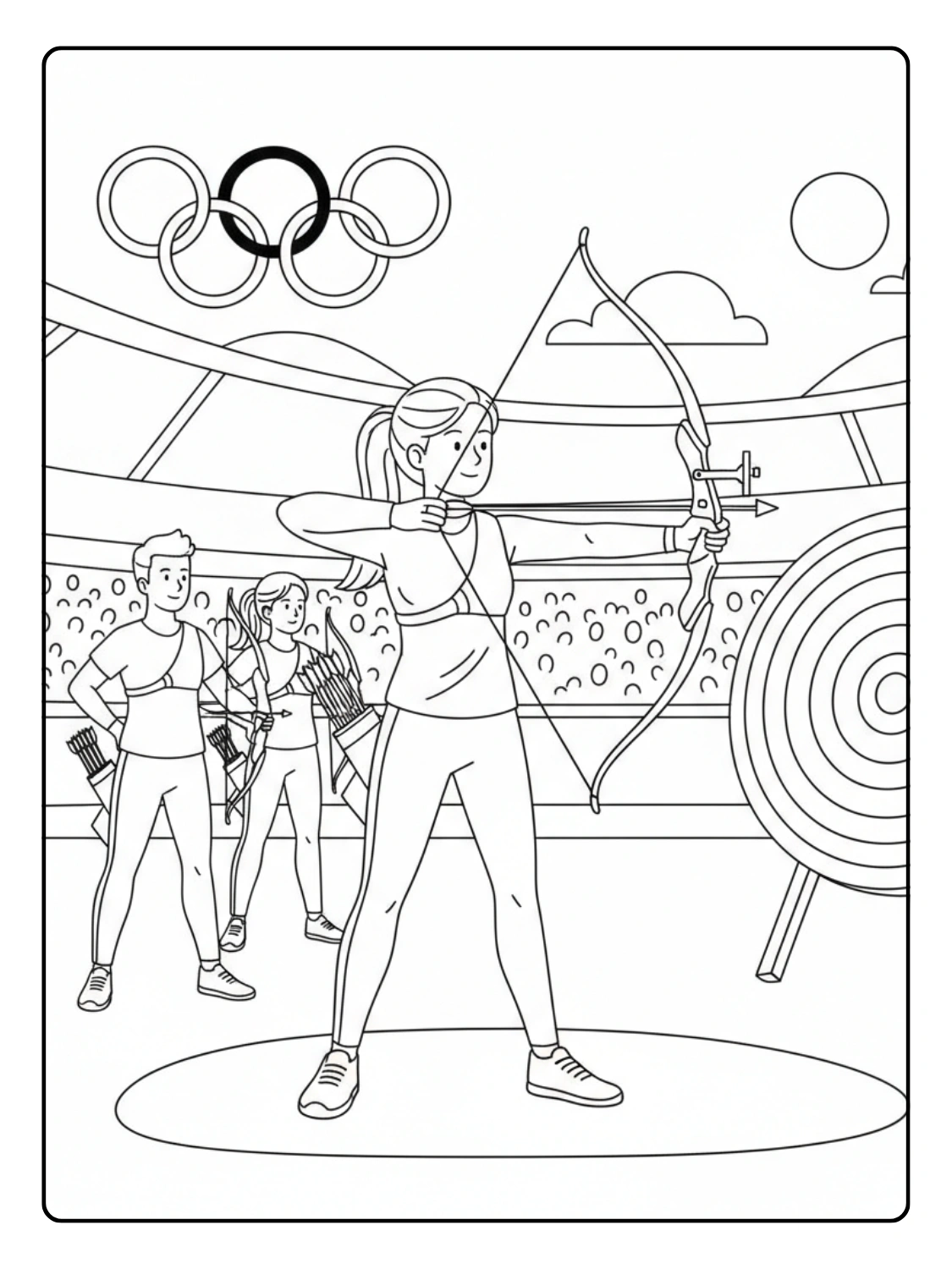 Olympic Archery Competition Coloring Page