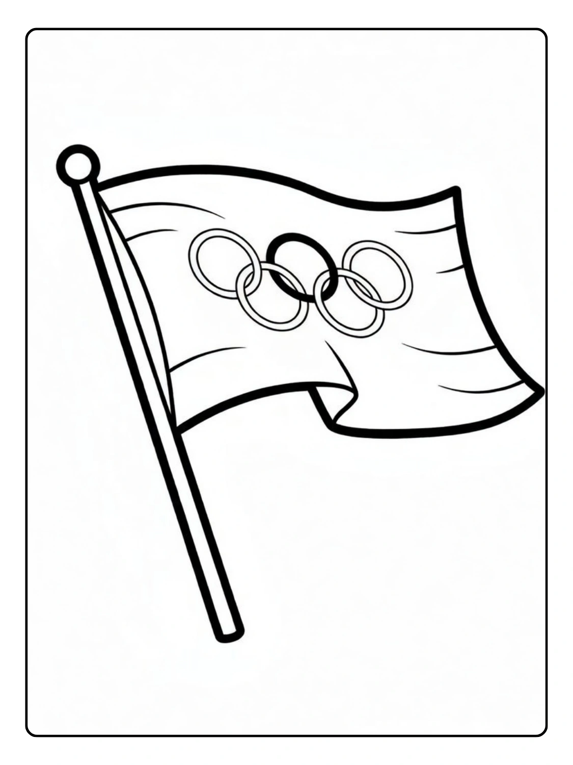 Olympic Flag Waving Coloring Page
