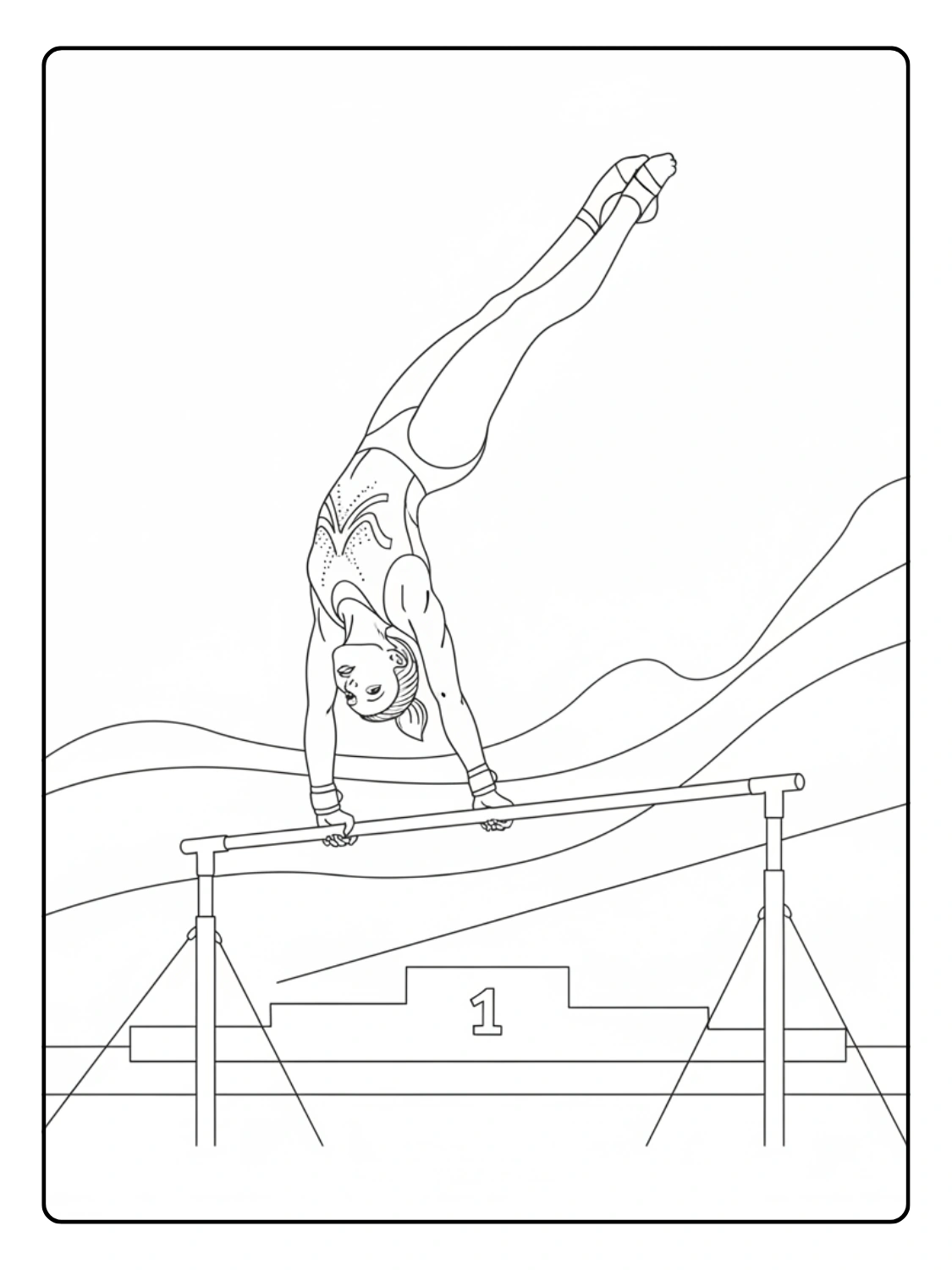 Olympic Gymnastics Routine Coloring Page
