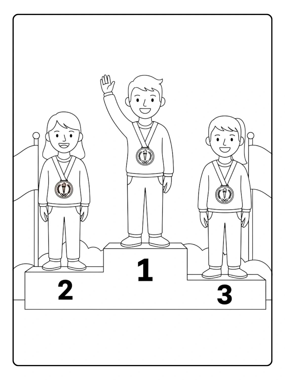 Olympic Podium Winners Coloring Page