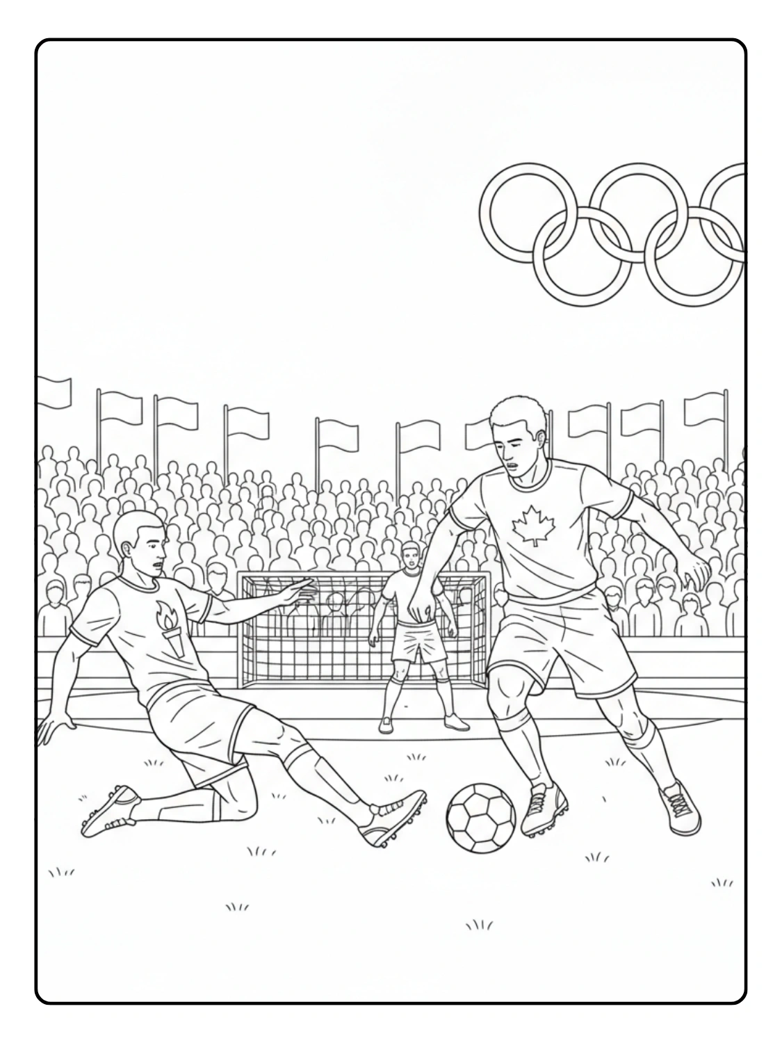 Olympic Soccer Match Coloring Page