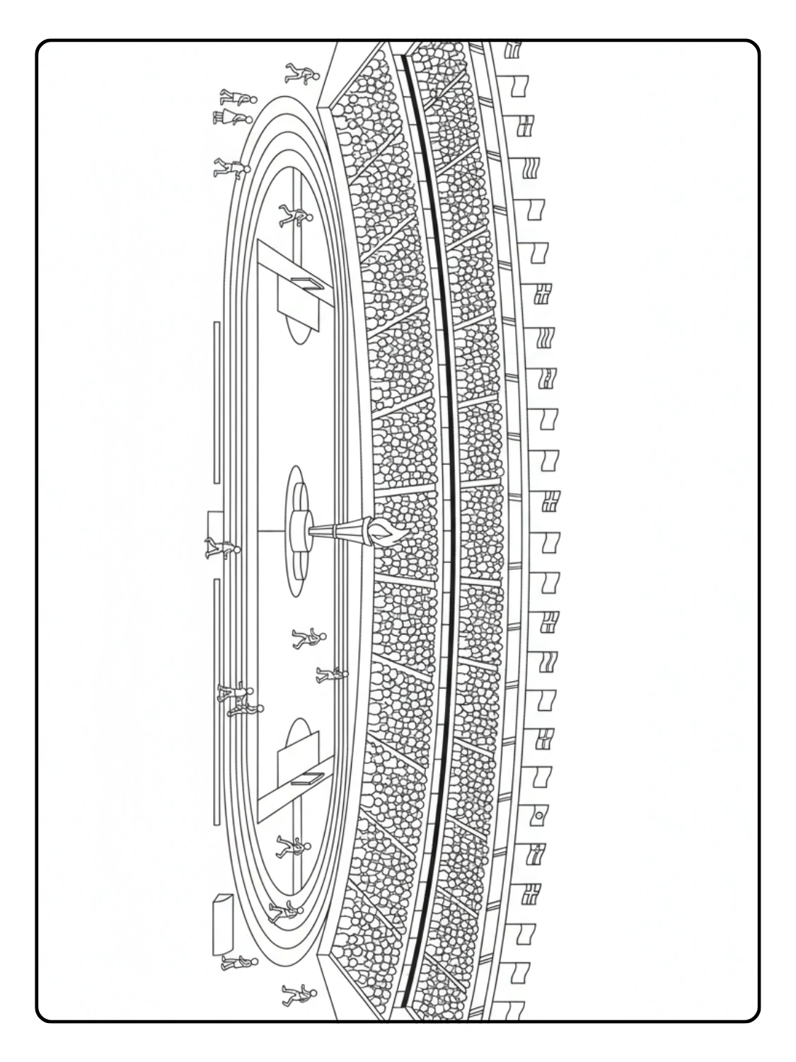 Olympic Stadium Crowd Coloring Page