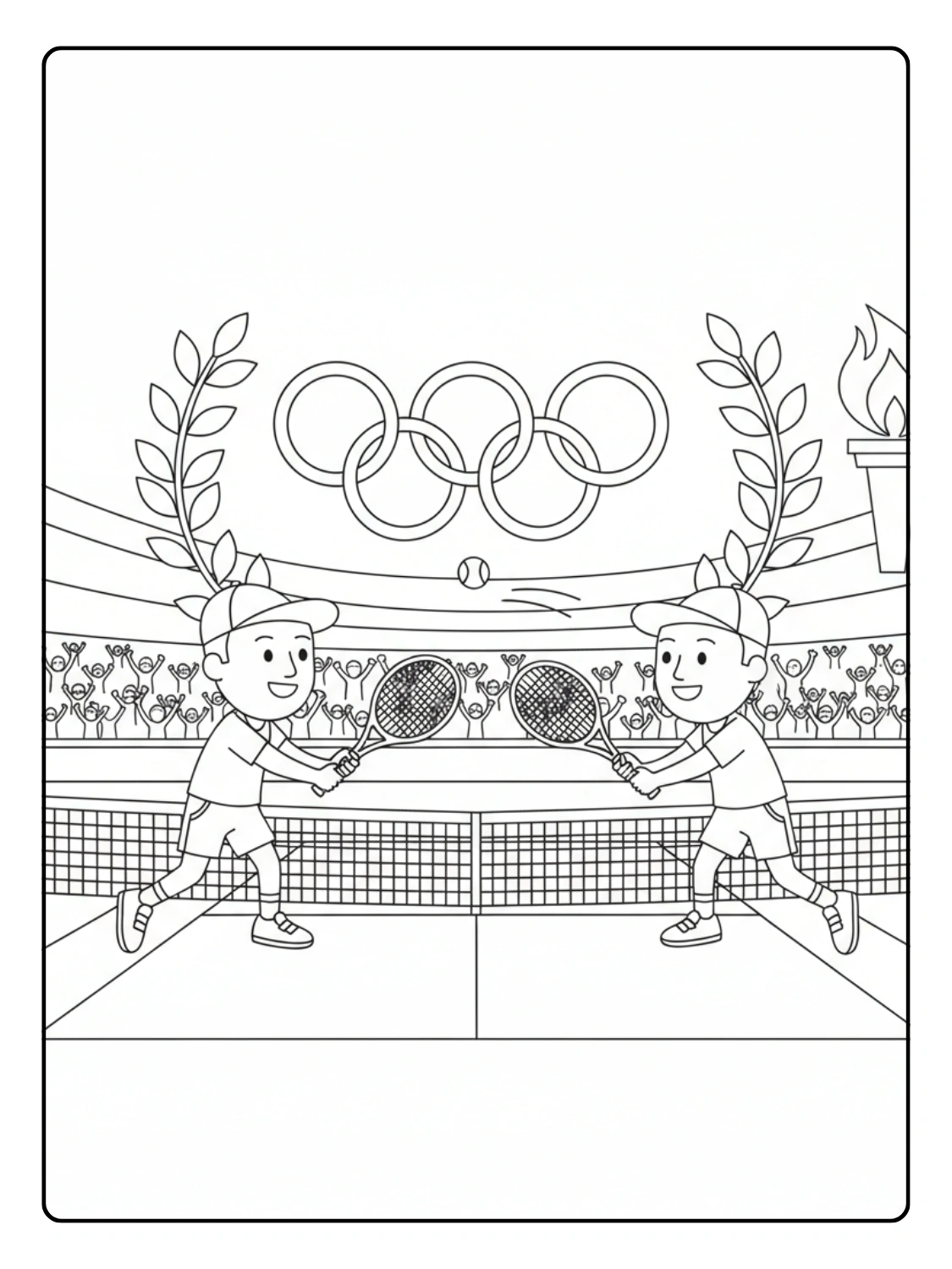 Olympic Tennis Championship Coloring Page