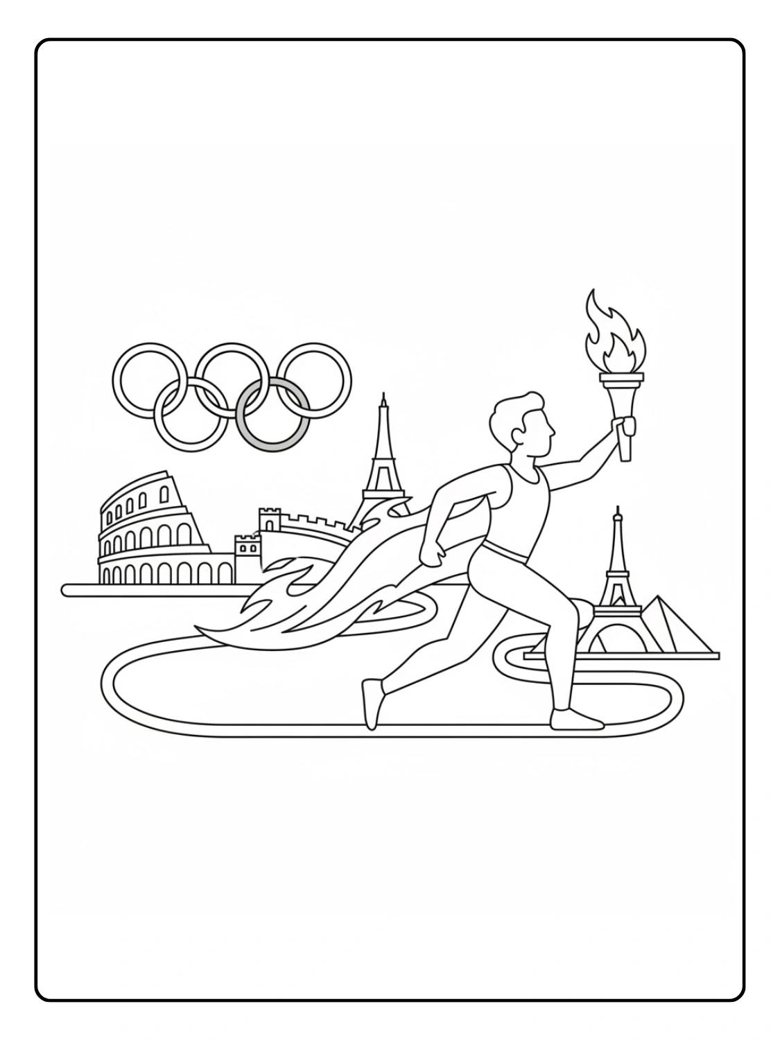 Olympic Torch Relay Coloring Page