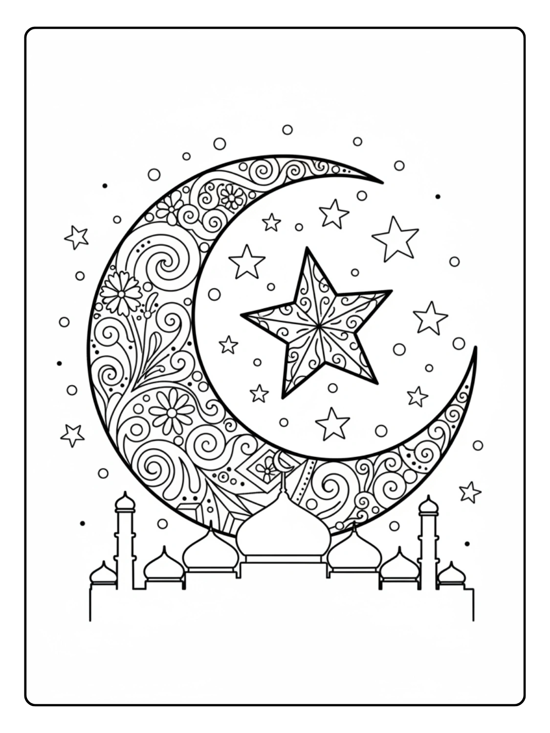 Ramadan Crescent Moon Coloring Page