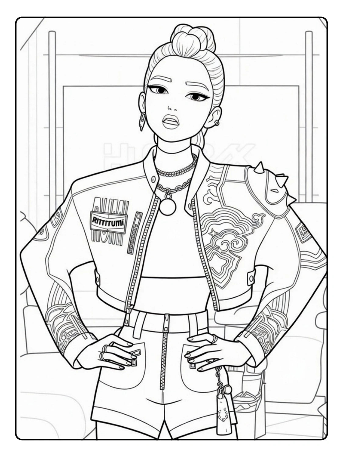 Rumi Coloring Pages Kpop Demon Hunters (2)