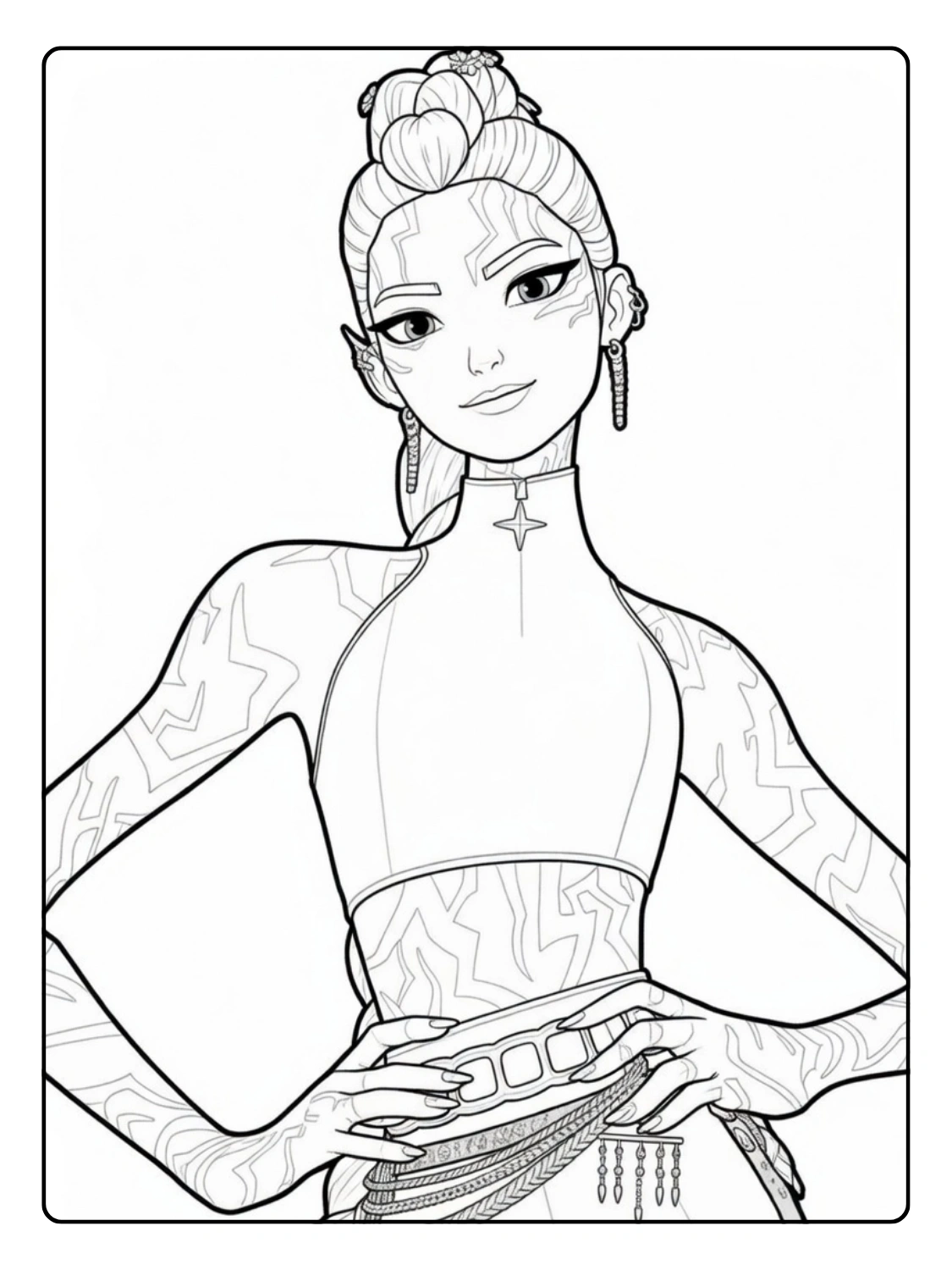 Rumi Coloring Pages Kpop Demon Hunters (4)