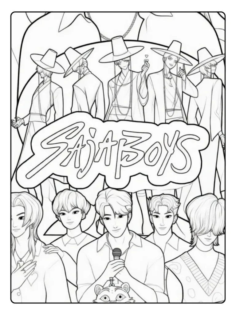 Saja Boys Coloring Pages – Kpop Demon Hunters (9)