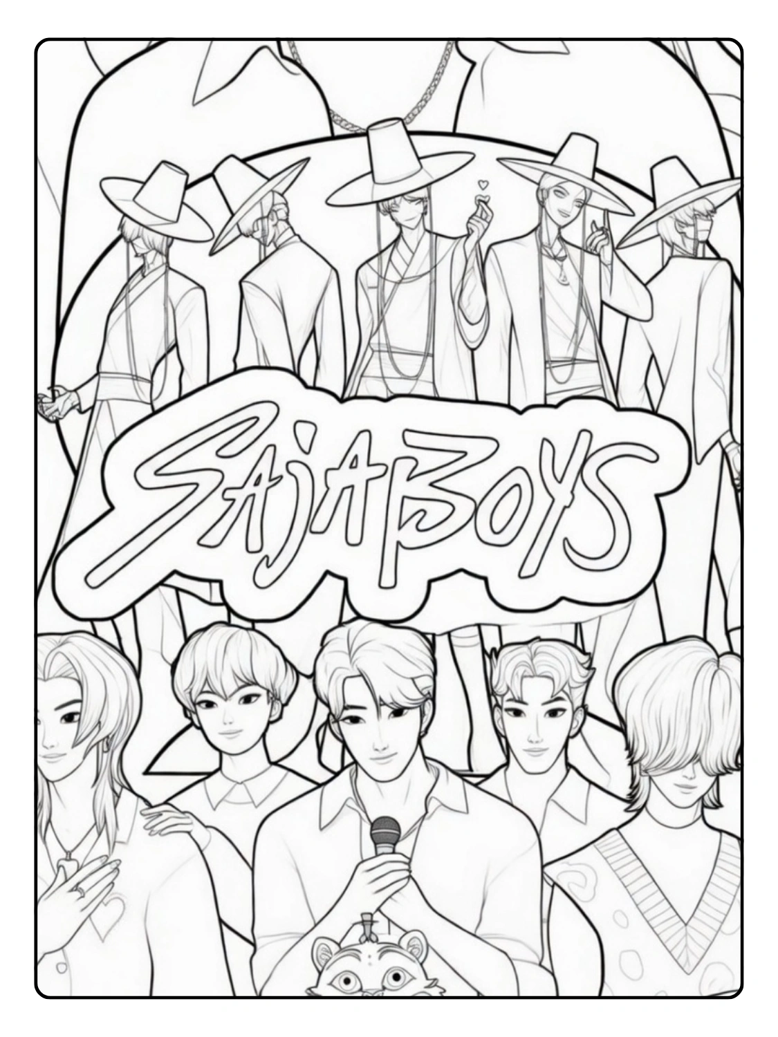 Saja Boys Coloring Pages – Kpop Demon Hunters (9)