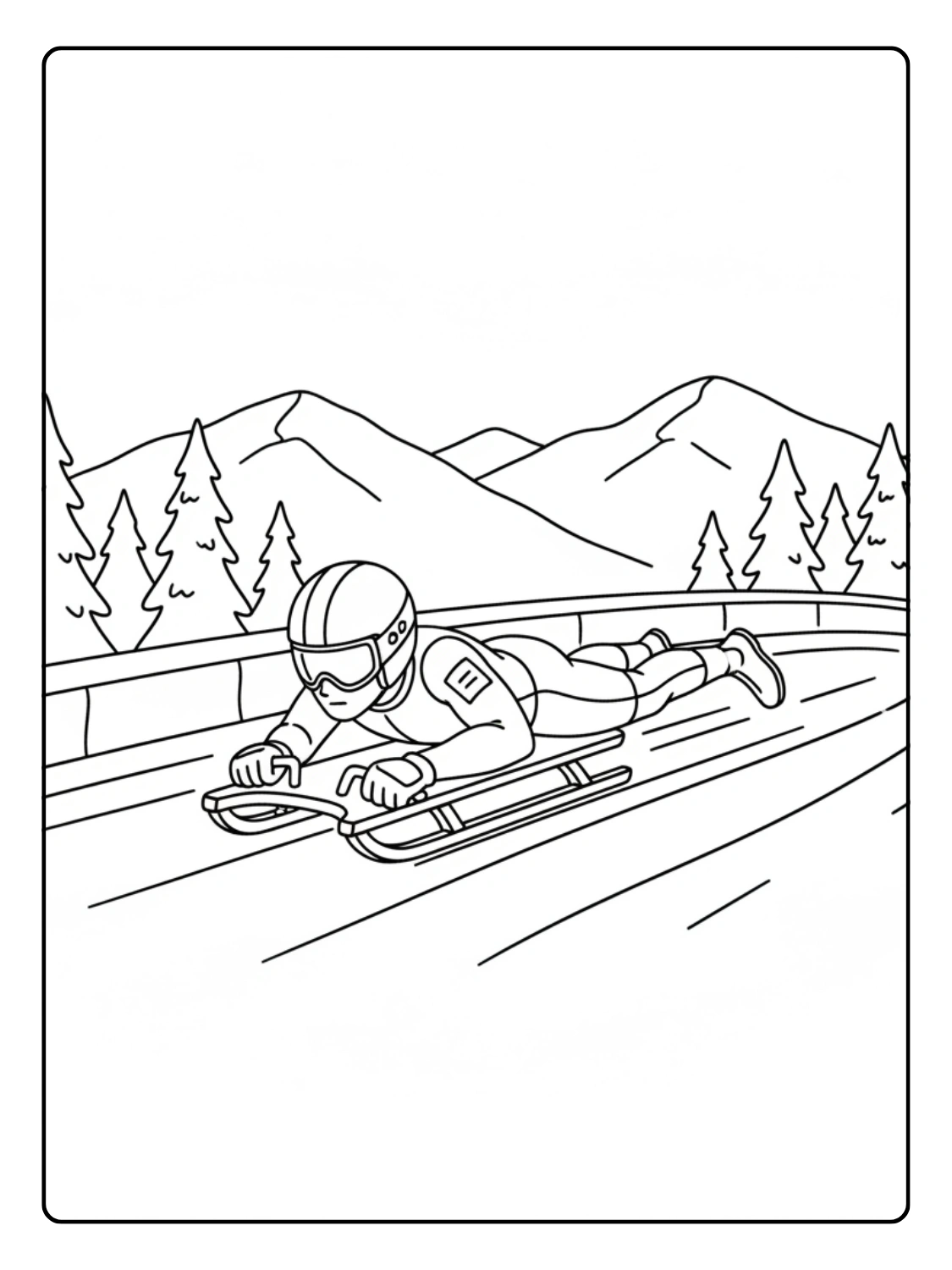 Skeleton Racing Coloring Page