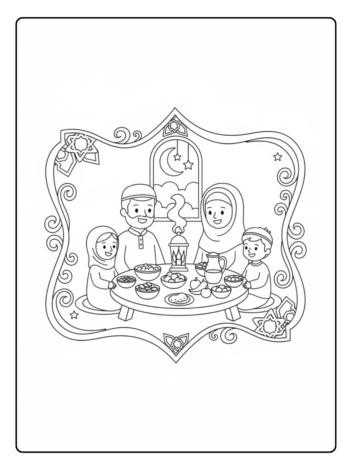 Suhoor Time Coloring Page