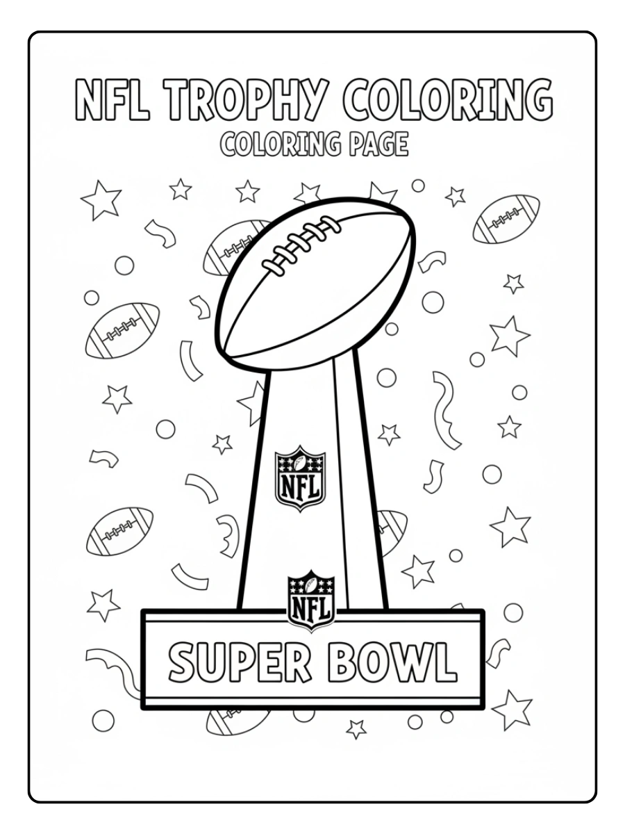 Super Bowl Trophy Coloring Pages – NFL Trophy Coloring
