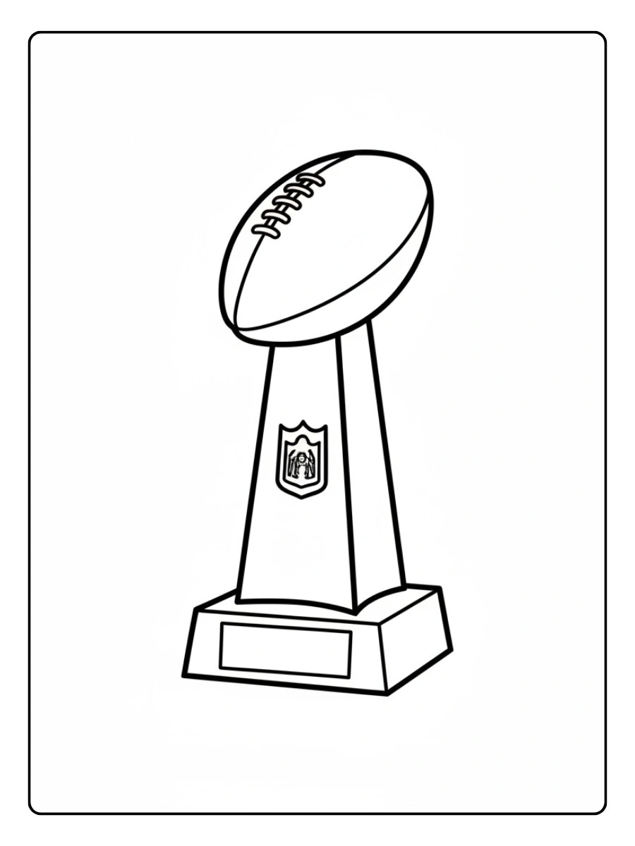 Super Bowl Trophy Coloring Pages – Simple Trophy Line Art