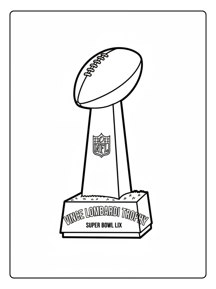 Super Bowl Trophy Coloring Pages – Super Bowl Trophy Outline